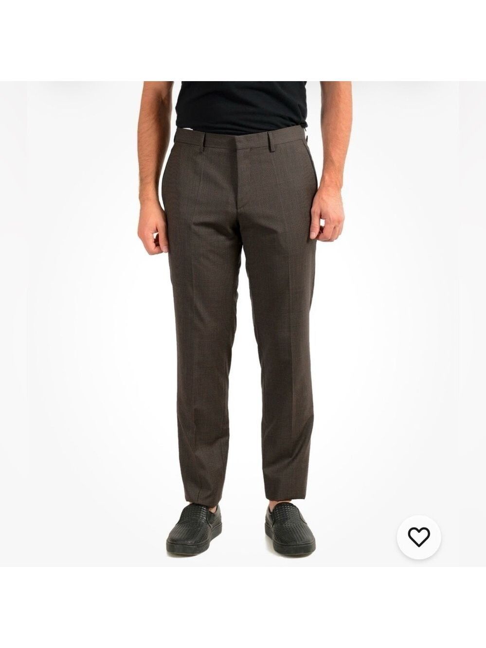 HUGO Men's Modern Fit Wool Blend Dark Brown Dress Pants Sz 32Wx32L